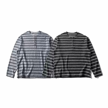 ヘンリーネック　ボーダー　長袖Ｔシャツ　N1223