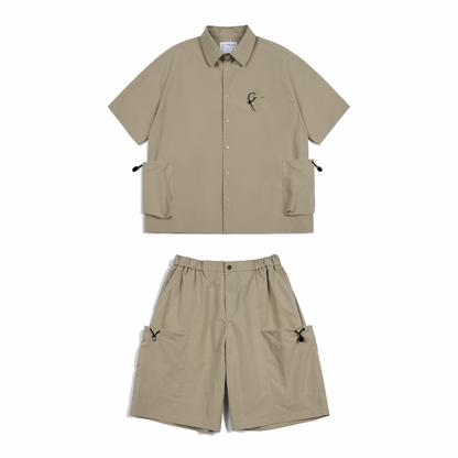 ポリエステル　サイドポケット　ショートパンツ（セットアップ可）　N399