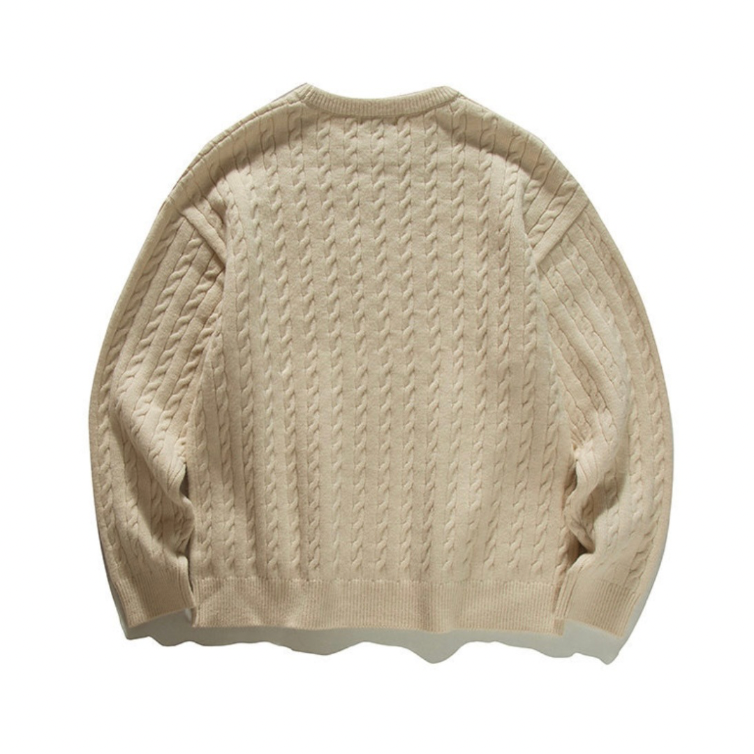 ケーブル　クルーネックニット　N904