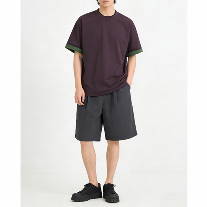 コットンポリ　バイカラーヘム　Tシャツ　N1591