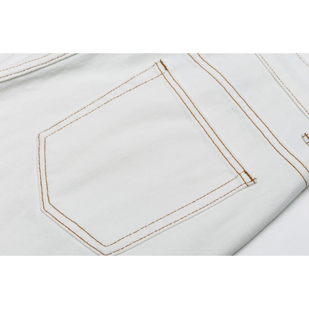 ブリーチホワイト　デニム　ワイドパンツ　N1056