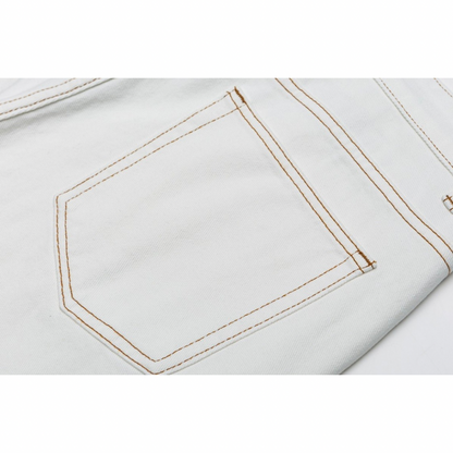 ブリーチホワイト　デニム　ワイドパンツ　N1056