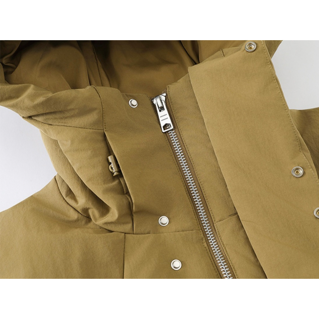 ホワイトダウン　変形パターン　フードジャケット　N915