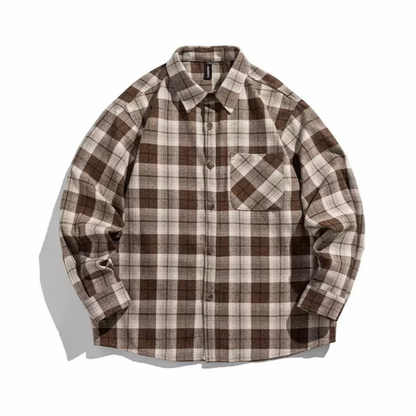 コットンポリ　ヘリンボンチェック　ネルシャツ　N1217