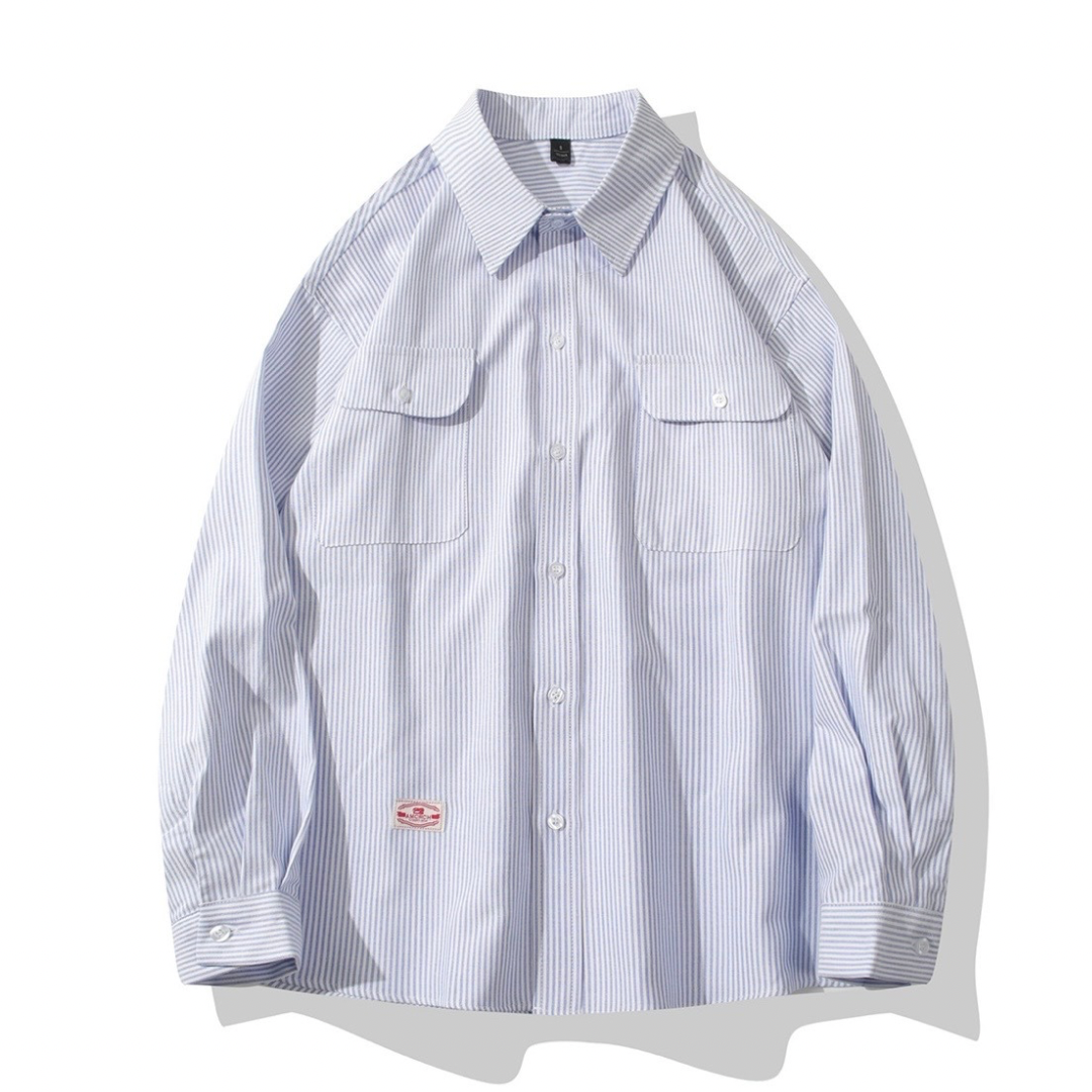 ペールストライプ　フラップポケット　シャツ　N1207