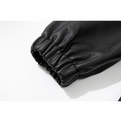 PUレザー　スタンドカラージャケット　N913