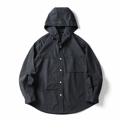 パッチワーク　フード　シャツジャケット　N1262