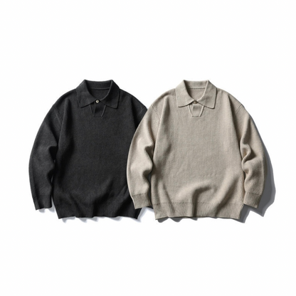 ポロカラー　リブニット　N987