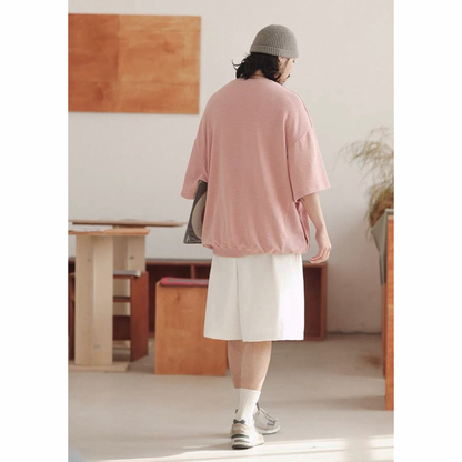オーバーサイズ　ストレッチ　5分袖　Tシャツ　N1489