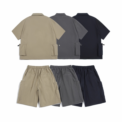 ポリエステル　サイドポケット　ショートパンツ（セットアップ可）　N399