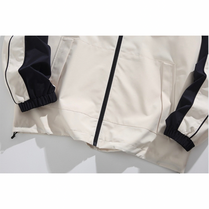 バイカラー　ポリエステル　フードジャケット　N1284