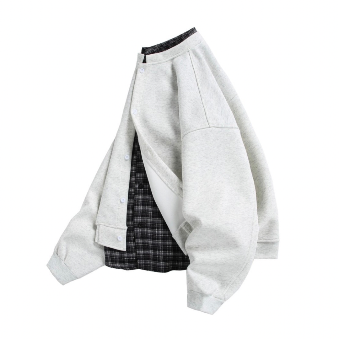 フェイクレイヤード　スウェットカーディガン　N1264