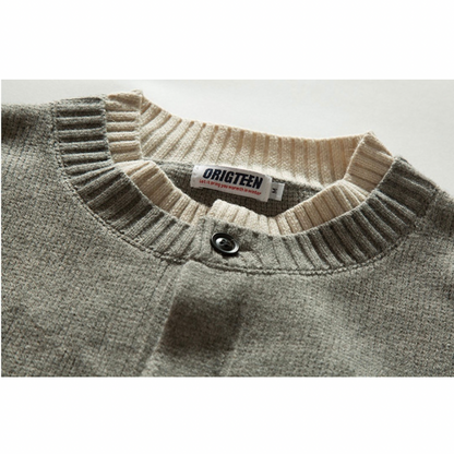 ミドルゲージニット　レイヤー　クルーネックカーディガン　N902