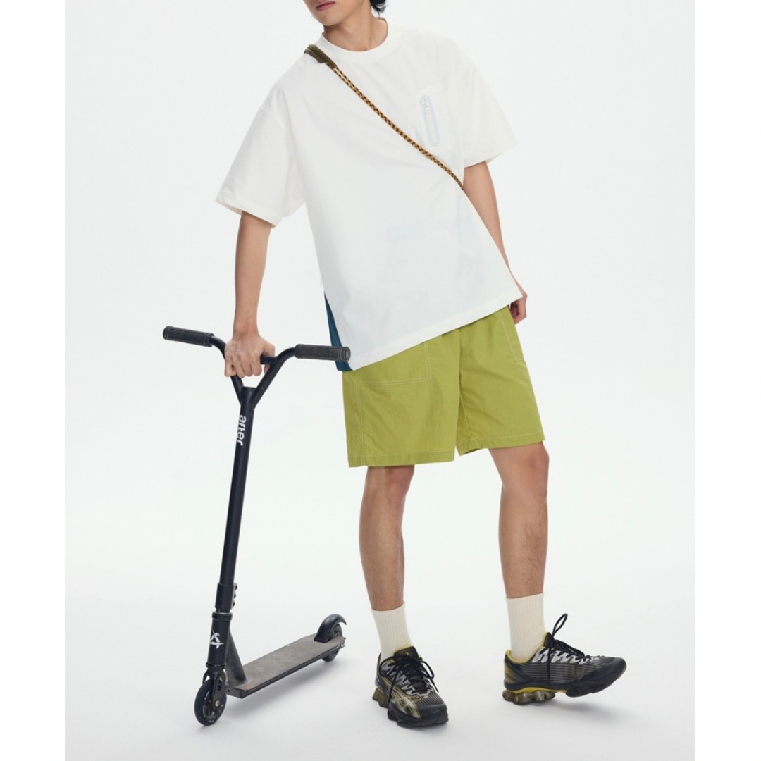 バイカラースリット　ストレッチナイロン　Tシャツ　N1582