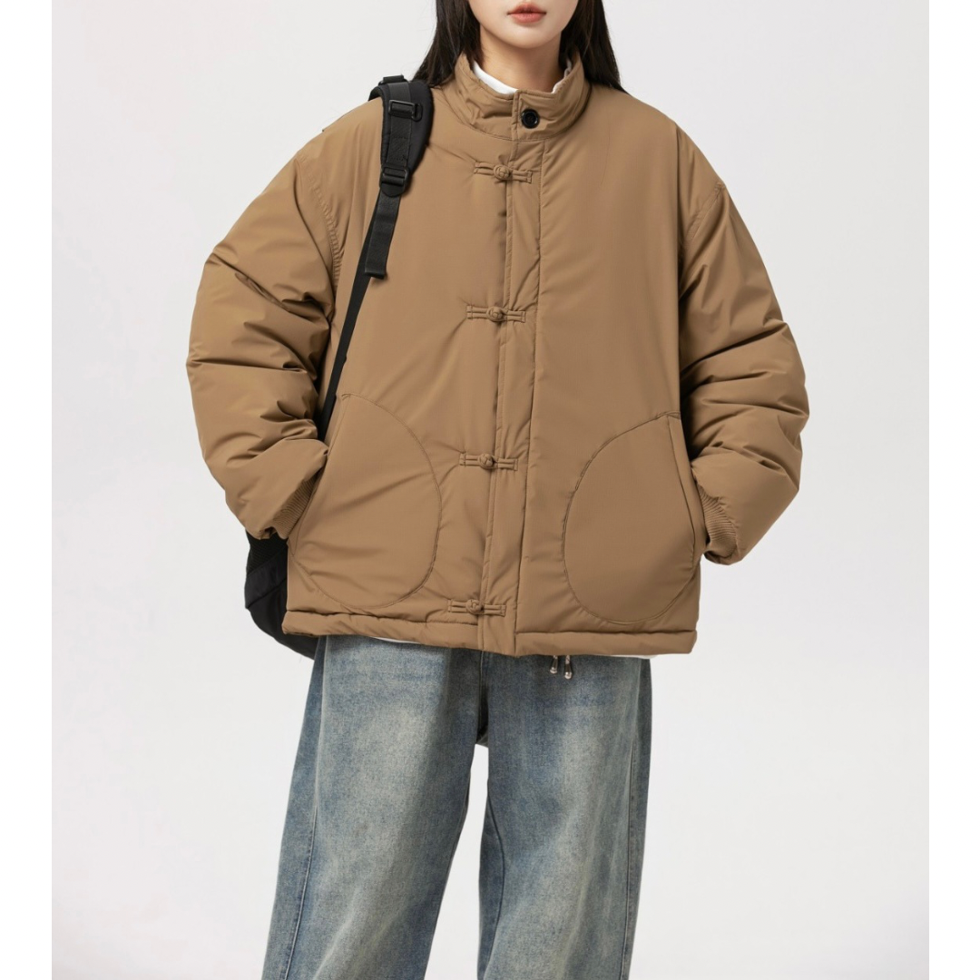 パテッド　チャイナボタン　スタンドカラージャケット　N981