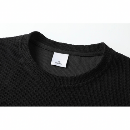 ポリエステル　ミニワッフル　ラウンドヘム　Tシャツ　N1560