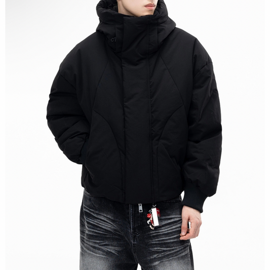 ホワイトダウン　変形パターン　フードジャケット　N915