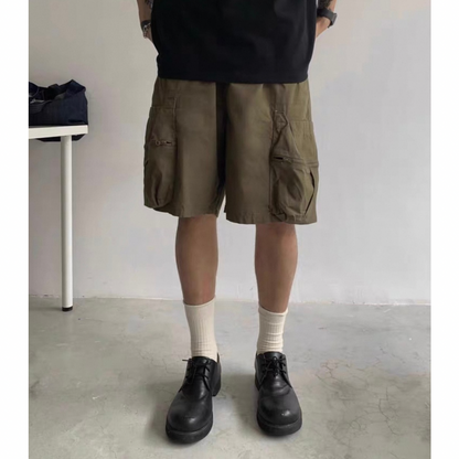 ベルテッド　ユーティリティ　ワイド　ショートパンツ　N284