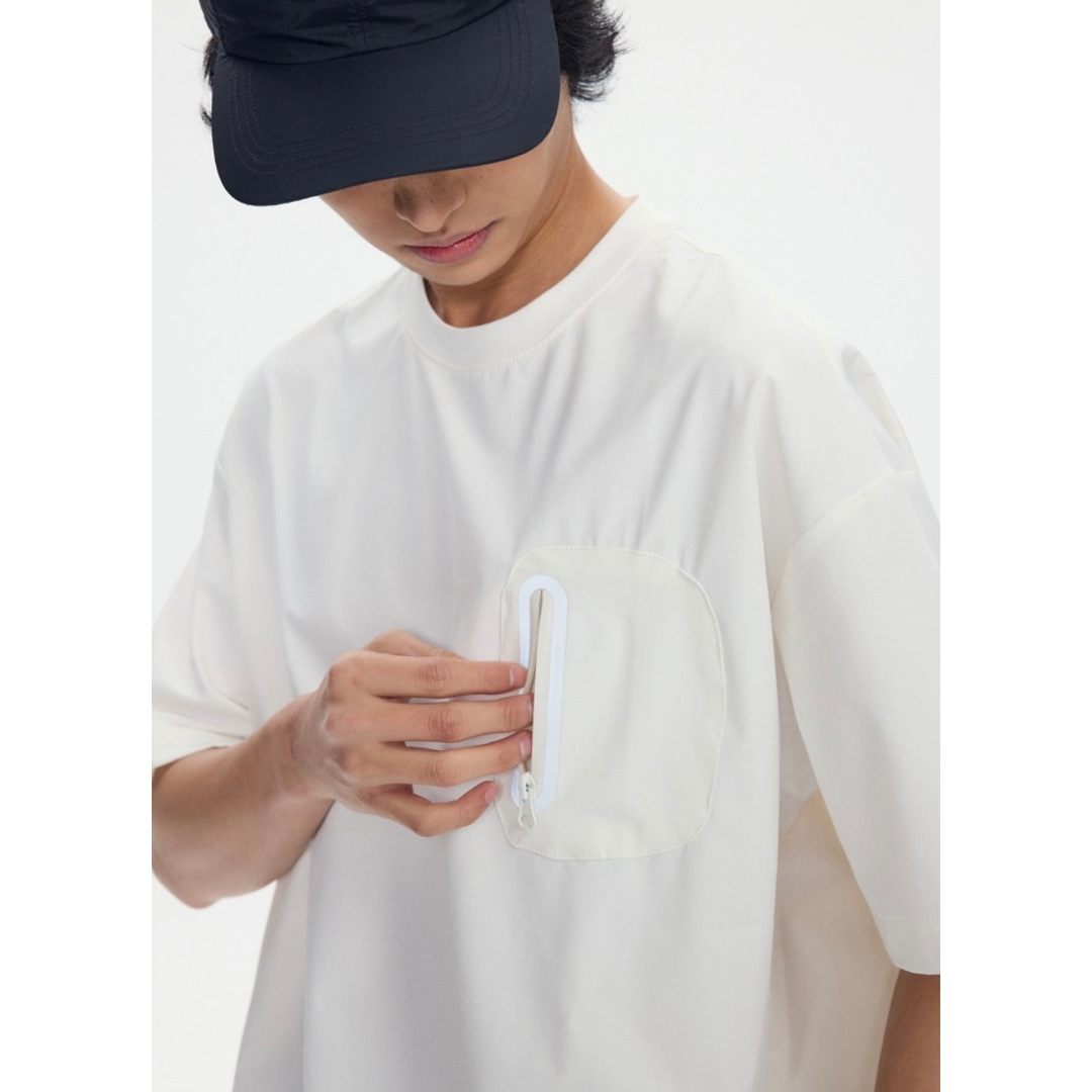 バイカラースリット　ストレッチナイロン　Tシャツ　N1582
