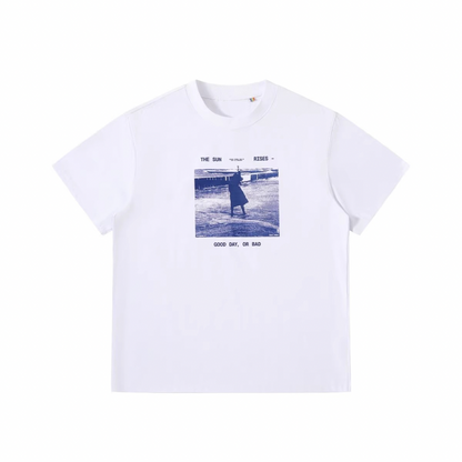 【SUN RISES】ブルーフォト　Tシャツ　N1539