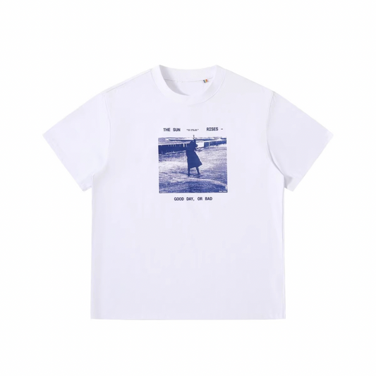【SUN RISES】ブルーフォト　Tシャツ　N1539