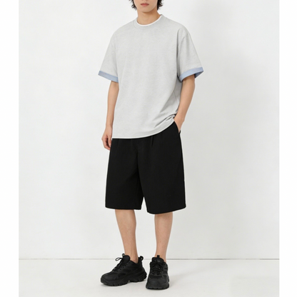 コットンポリ　バイカラーヘム　Tシャツ　N1591