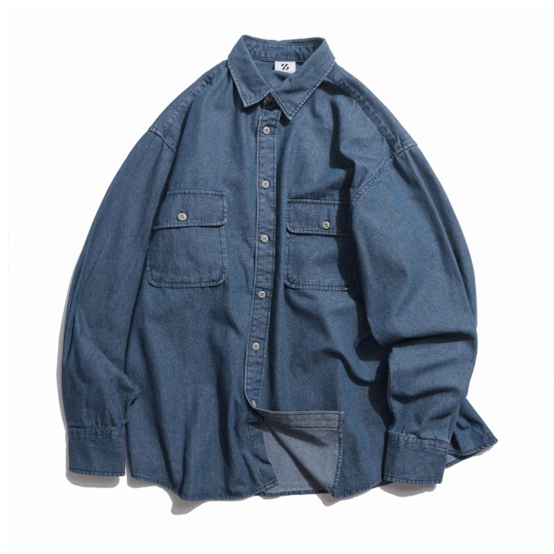 ウォッシュデニム　ワークシャツ　N989