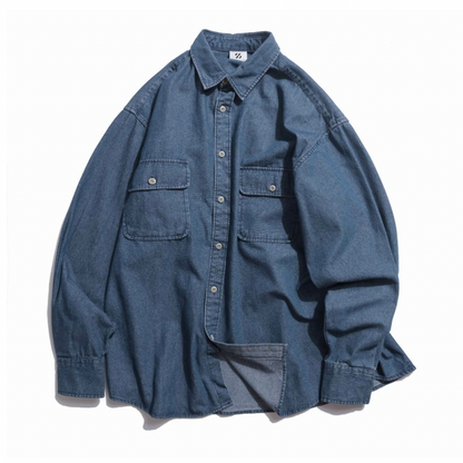 ウォッシュデニム　ワークシャツ　N989