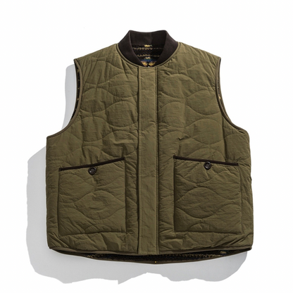 リバーシブル　ウェーブキルト＆フリース　ベスト　N819