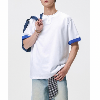 ブルーレイヤード　ヘンリーネック　Tシャツ　N1552