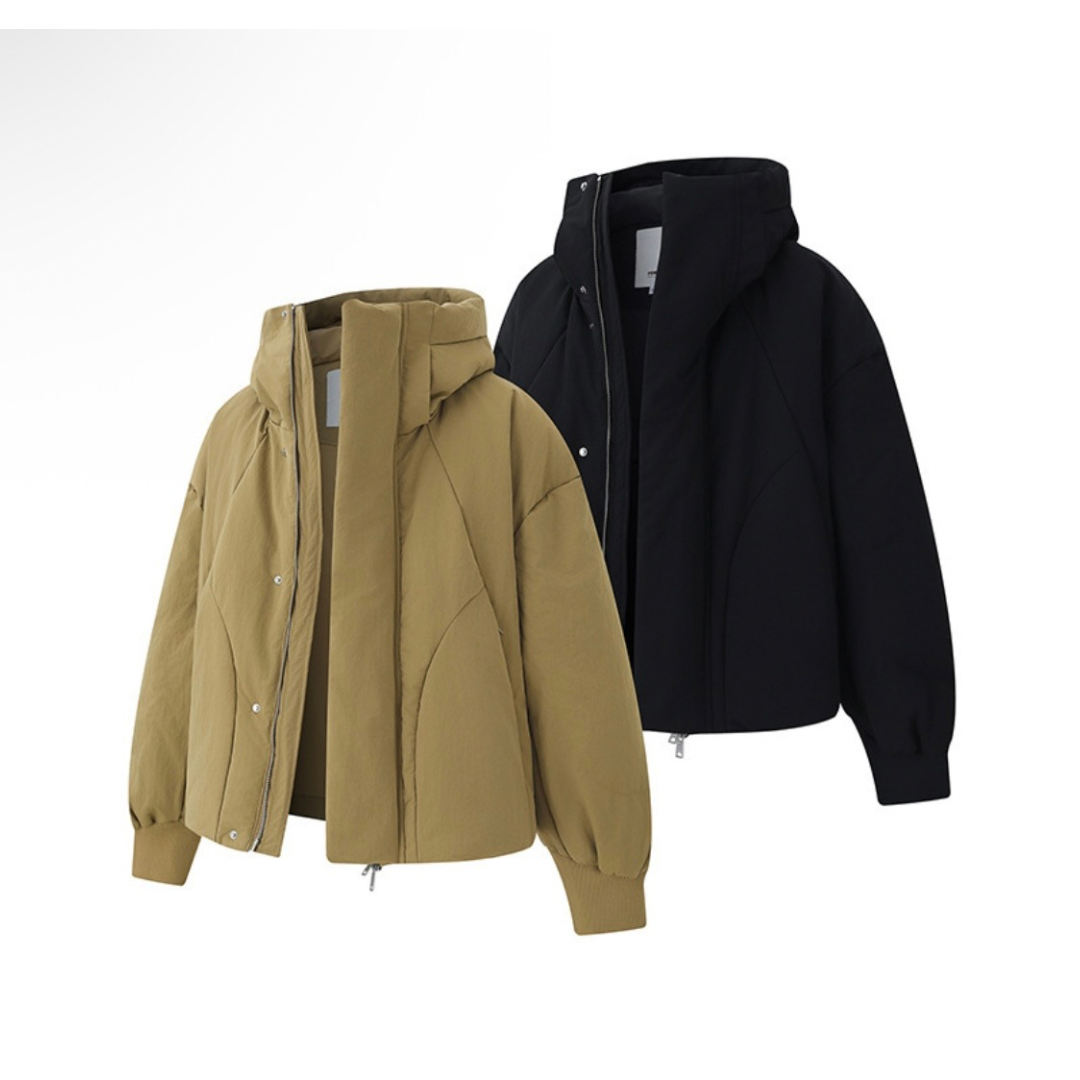 ホワイトダウン　変形パターン　フードジャケット　N915