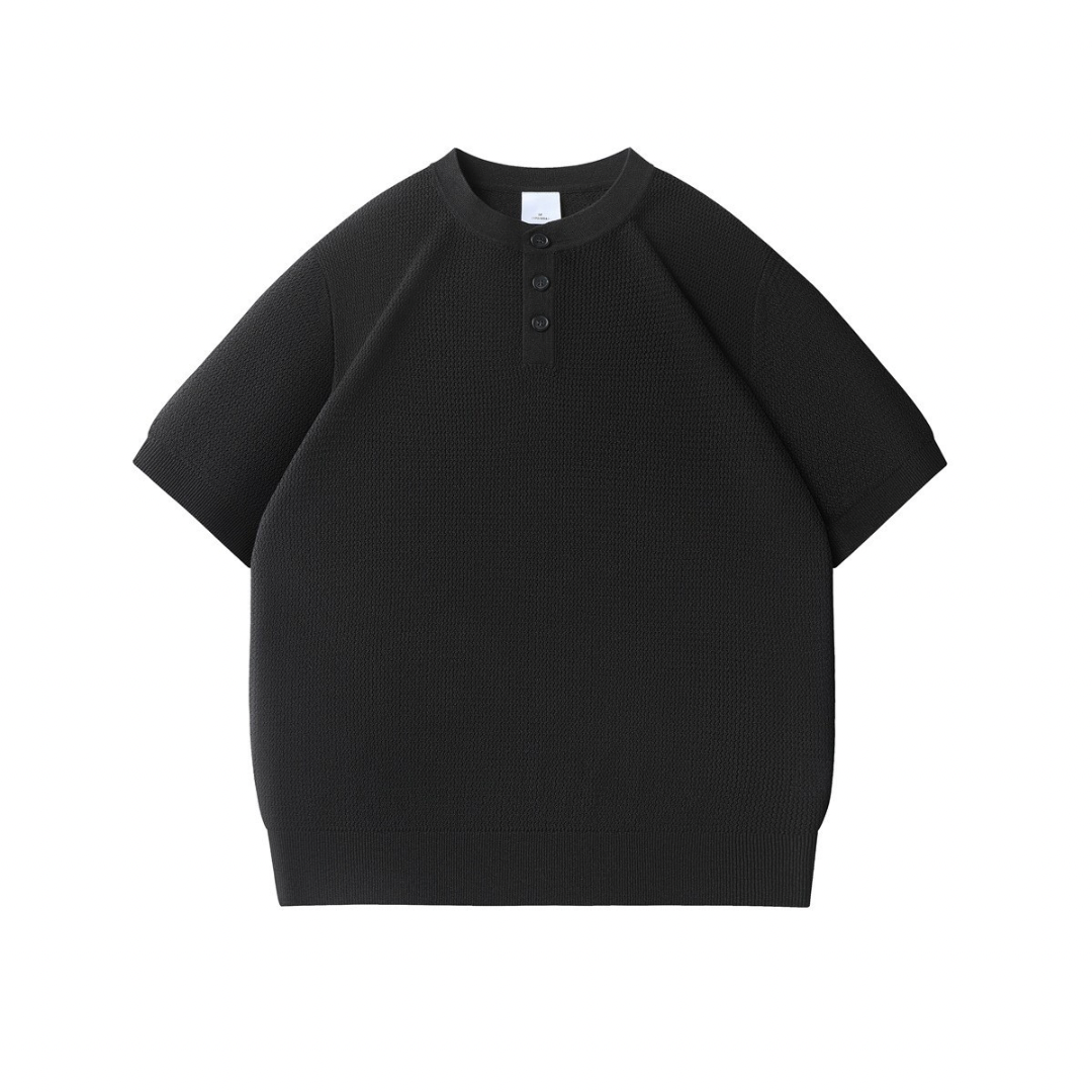 リヨセルリネン　ヘンリーネック　半袖Tシャツ　N1561