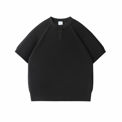 リヨセルリネン　ヘンリーネック　半袖Tシャツ　N1561