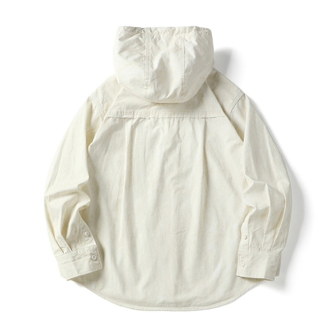 パッチワーク　フード　シャツジャケット　N1262