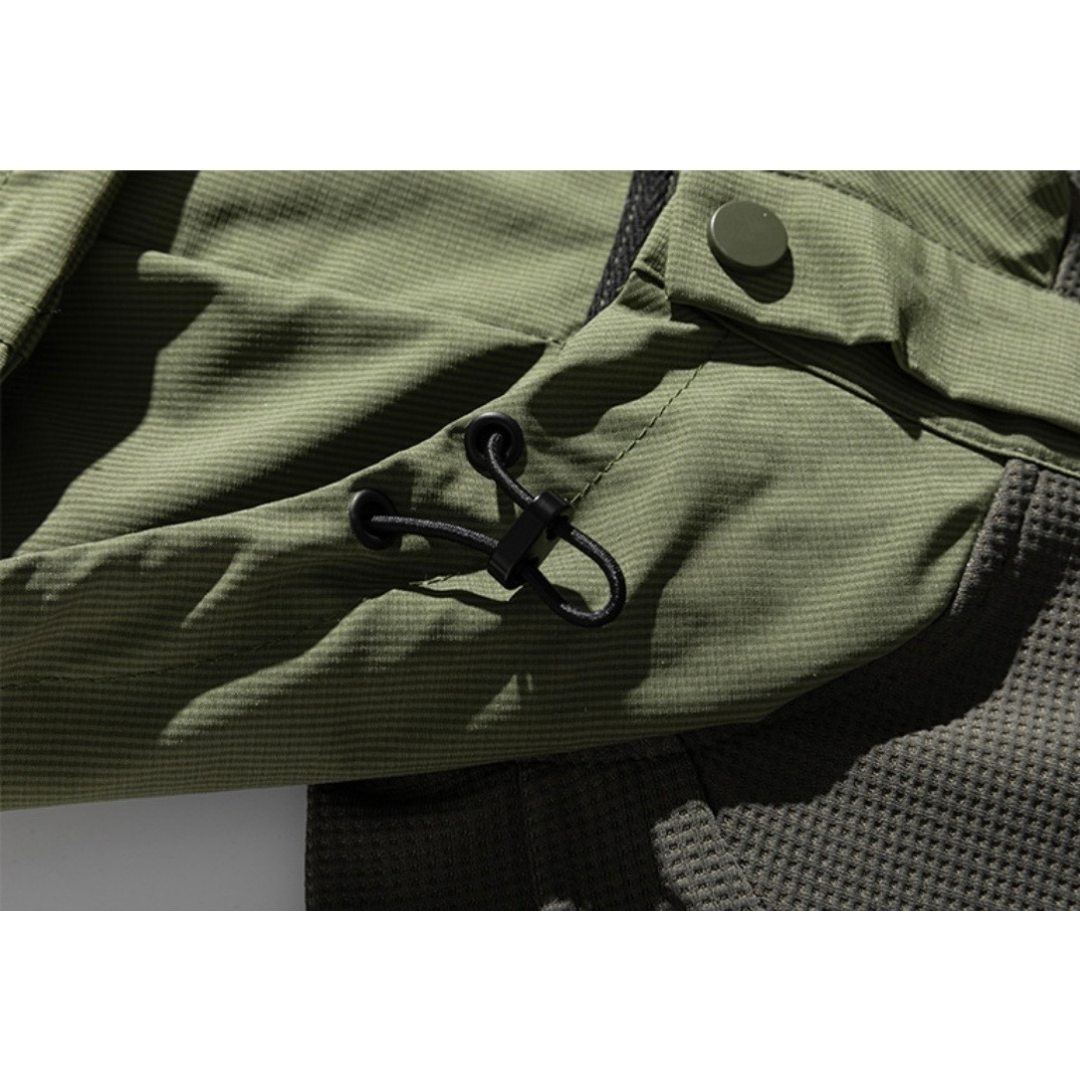 ストレッチ　コンビワッフル　長袖Tシャツ　N1218