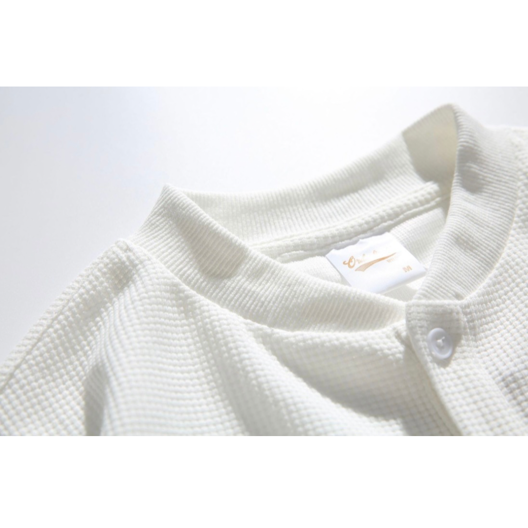 ポリコットン　ワッフル　ヘンリーネック長袖Ｔシャツ　N598