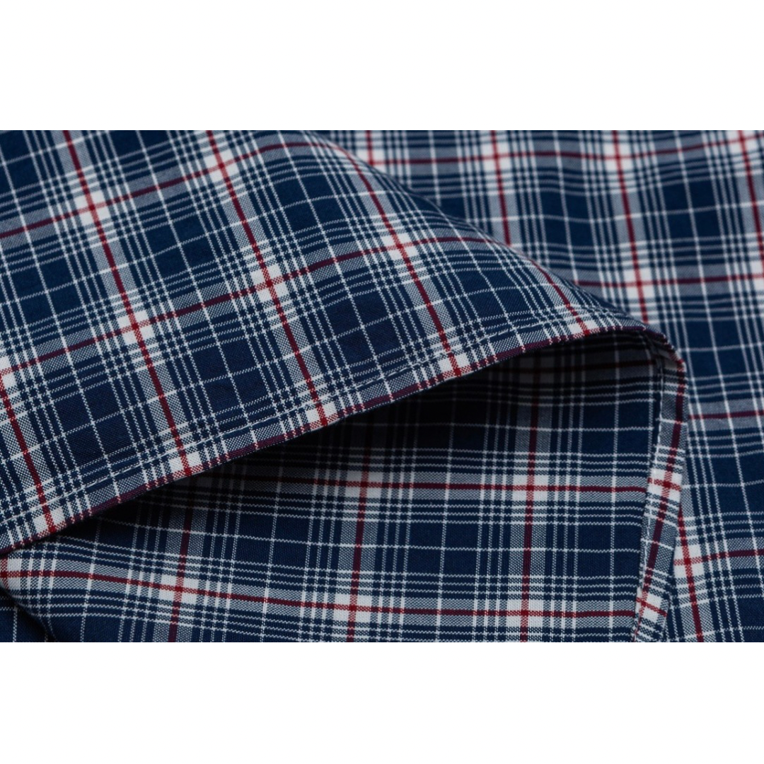 マイクロブルーチェック　ブロードシャツ　N1053