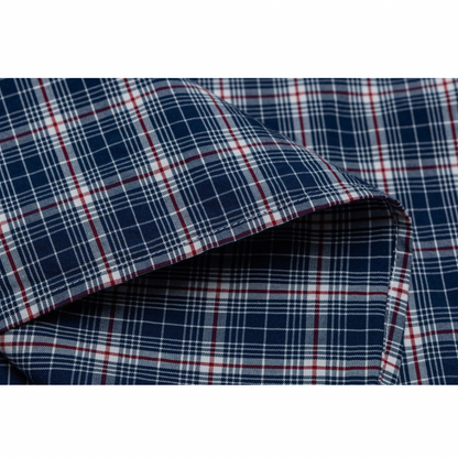 マイクロブルーチェック　ブロードシャツ　N1053