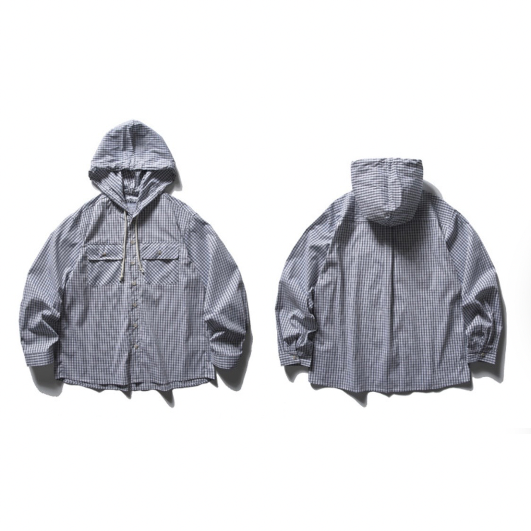 グラフチェック　フード　シャツジャケット　N1230