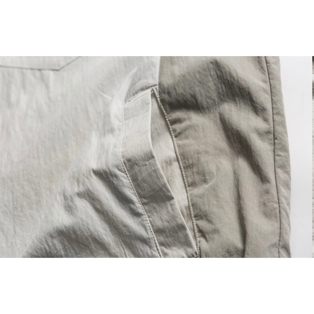 コットンナイロン　バイカラー　ポケット付き　シャツジャケット　N1235