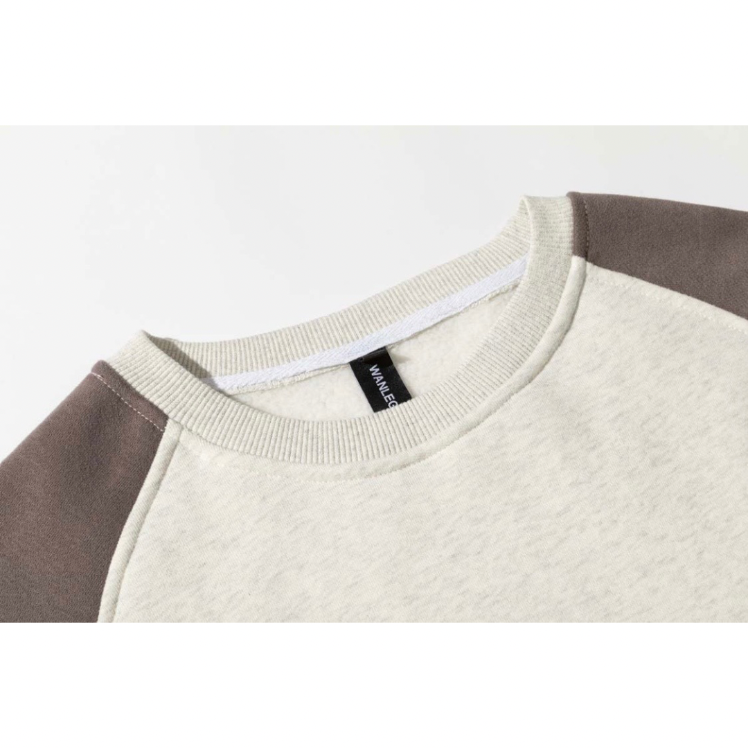 パネルカラー　クルーネックスウェット　N1239