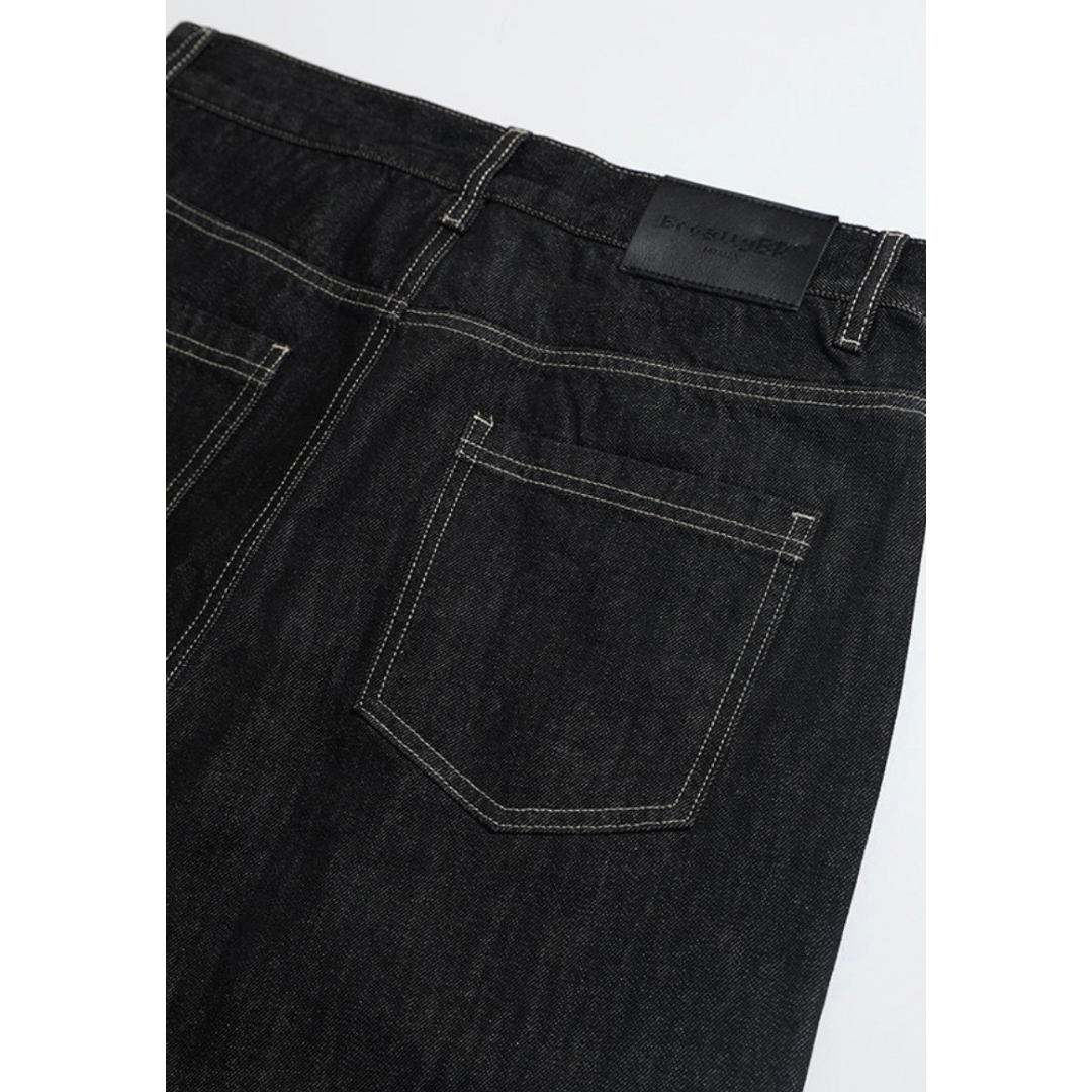 ダブルニー　ブラックデニム　ワイドストレートパンツ　N1204