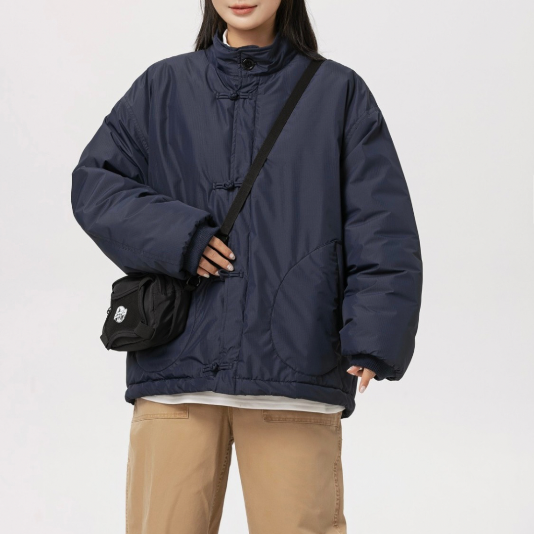 パテッド　チャイナボタン　スタンドカラージャケット　N981