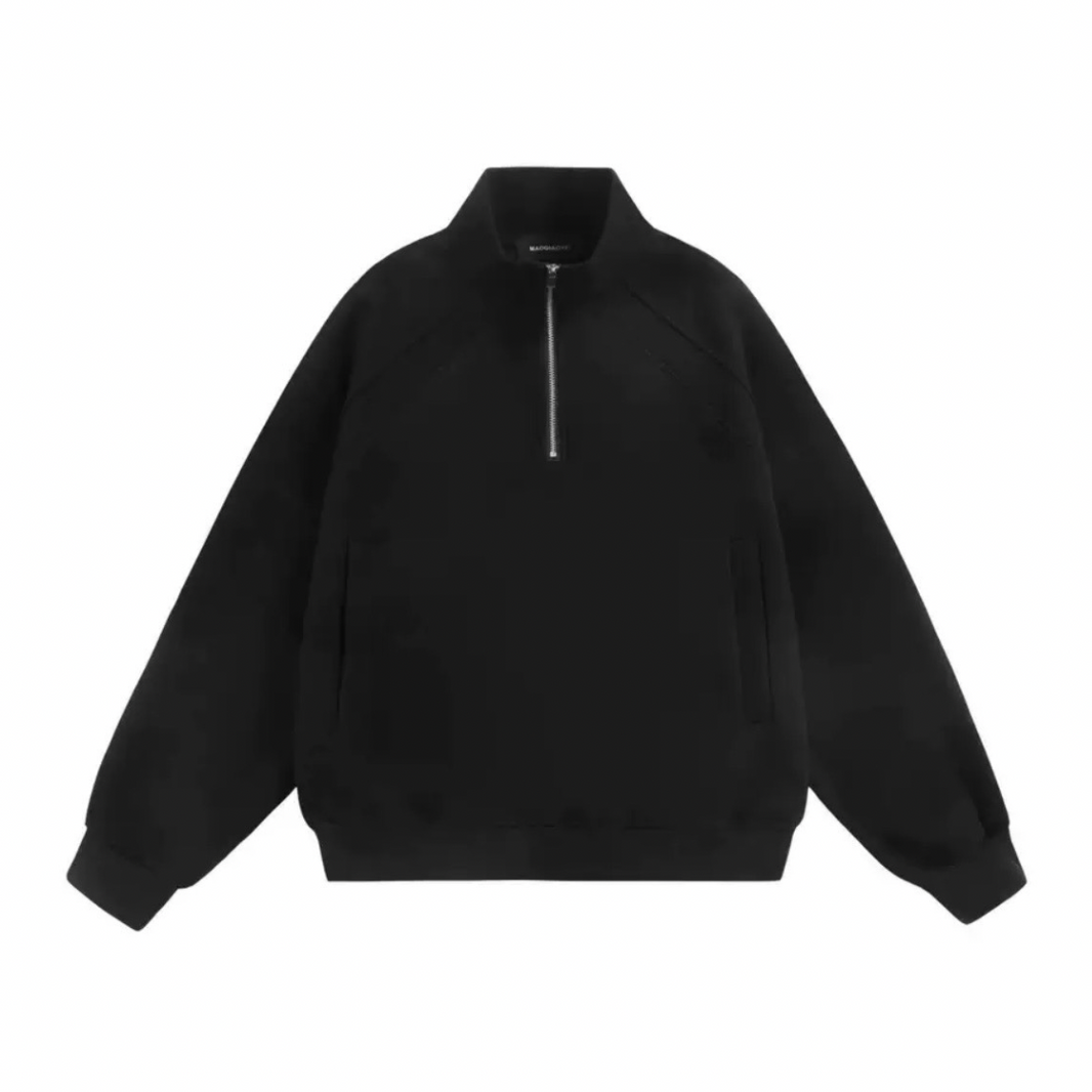 Shoulder Line Half-Zip Sweatshirt N1265 ブラック