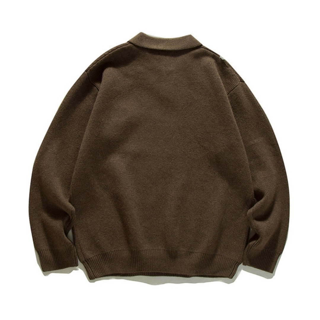 起毛天竺編み　ポロカラー　ニット　N903