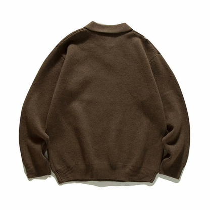 起毛天竺編み　ポロカラー　ニット　N903