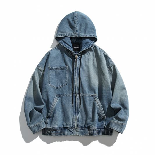 フェードデニム　フードジャケット　N1085