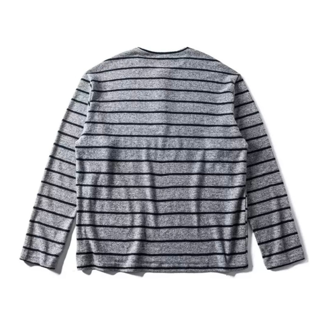 ヘンリーネック　ボーダー　長袖Ｔシャツ　N1223