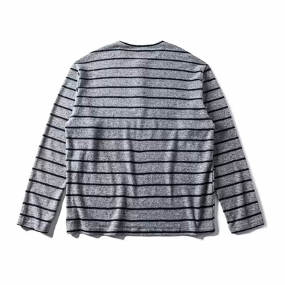 ヘンリーネック　ボーダー　長袖Ｔシャツ　N1223