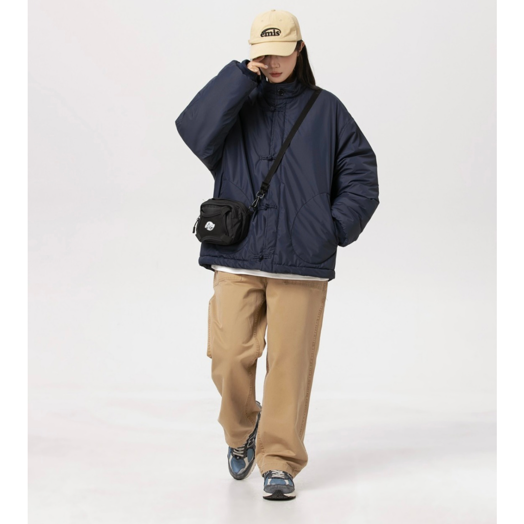 パテッド　チャイナボタン　スタンドカラージャケット　N981